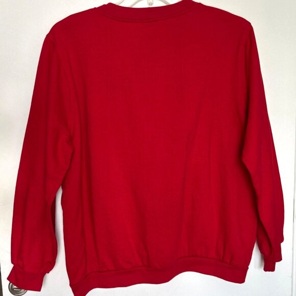 Bon Worth Women Red Sweatshirt with Rhinestone Snowman Size L - Picture 4 of 4